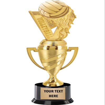 Crown Awards Volleyball Trophy, 14" Gold Cup Volleyball Team Trophies, Enter Your Own Engraving, 5 Pack