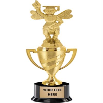 Crown Awards Spelling Bee Trophy, 14" Gold Cup Spelling Trophies, Enter Your Own Engraving, 5 Pack