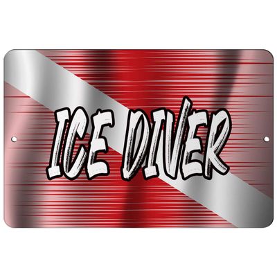 Makoroni - ICE Diver Scuba Diver Design 8x12 inc Aluminum Decorative Wall Street Sign