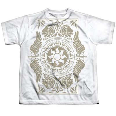 Magic The Gathering White Mana Youth or Boy's Front Only Sublimated T Shirt, Medium