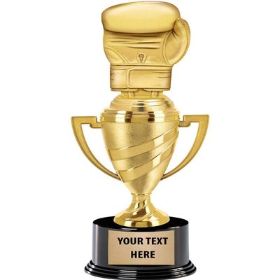 Crown Awards Boxing Trophy, 14" Gold Cup Boxing Glove Trophies, Enter Your Own Engraving, 5 Pack