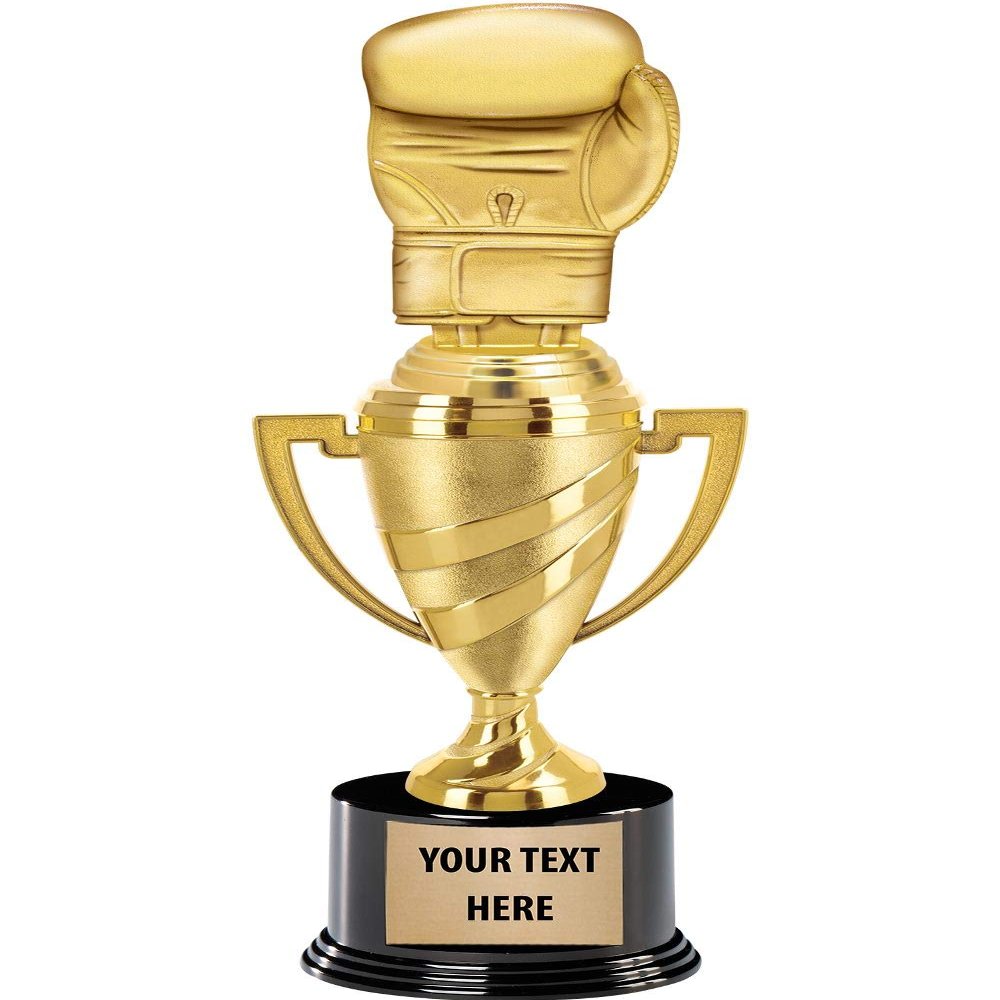 Crown Awards Boxing Trophy, 14" Gold Cup Boxing Glove Trophies, Enter Your Own Engraving, 5 Pack