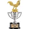 Crown Awards Fighting Rooster Trophy, 12" Silver Cup Fighting Rooster Trophies, Enter Your Own Engraving, 5 Pack view 1