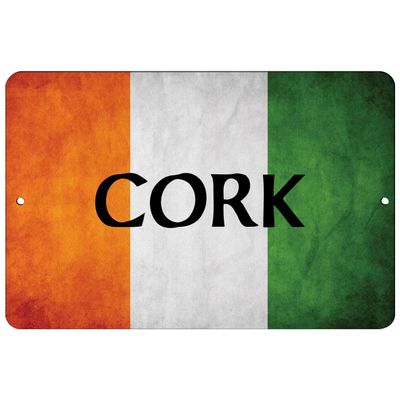 Makoroni - Cork Irish Ireland Flag 8x12 inc Aluminum Decorative Wall Street Sign