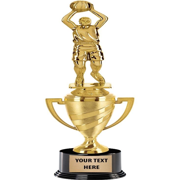 Crown Awards Basketball Trophy, 14" Gold Cup Basketball Trophies with Engraving Included, 10 Pack
