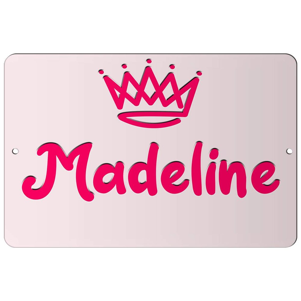 Makoroni - Madeline Girl Female Name 8x12 inc Aluminum Decorative Wall Street Sign