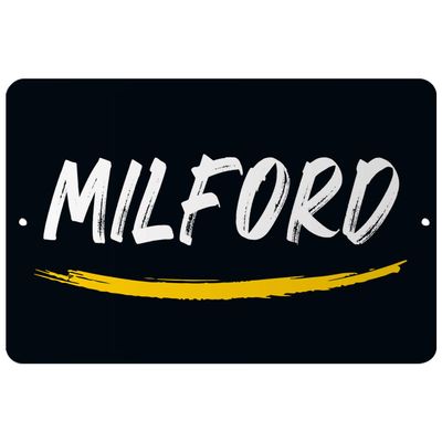Makoroni - Milford Name 8x12 inc Aluminum Decorative Wall Street Sign