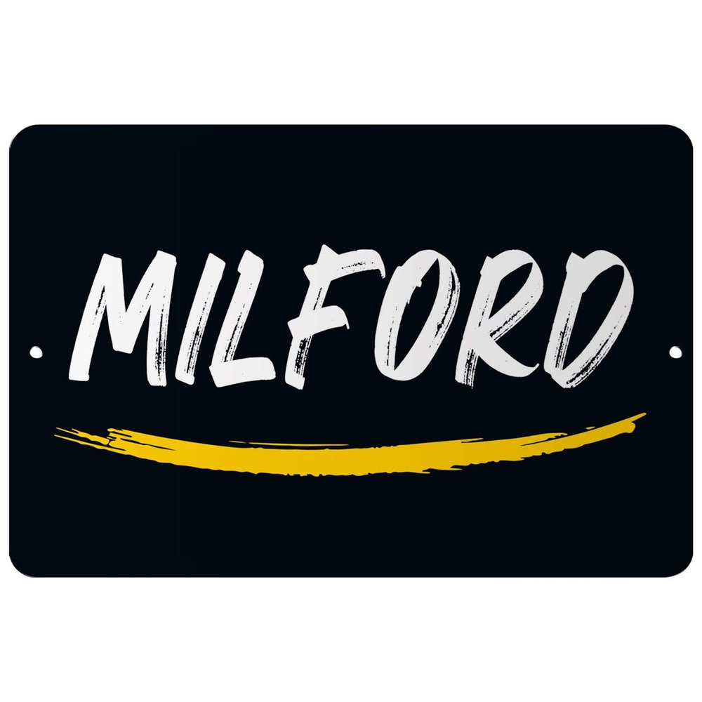 Makoroni - Milford Name 8x12 inc Aluminum Decorative Wall Street Sign