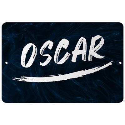 Makoroni - Oscar Male and Boy Name 8x12 inc Aluminum Decorative Wall Street Sign