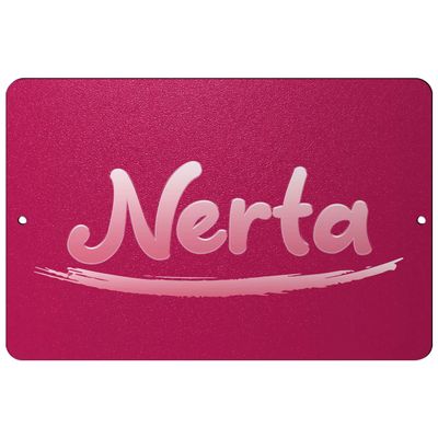 Makoroni - Nerta Female Name 8x12 inc Aluminum Decorative Wall Street Sign