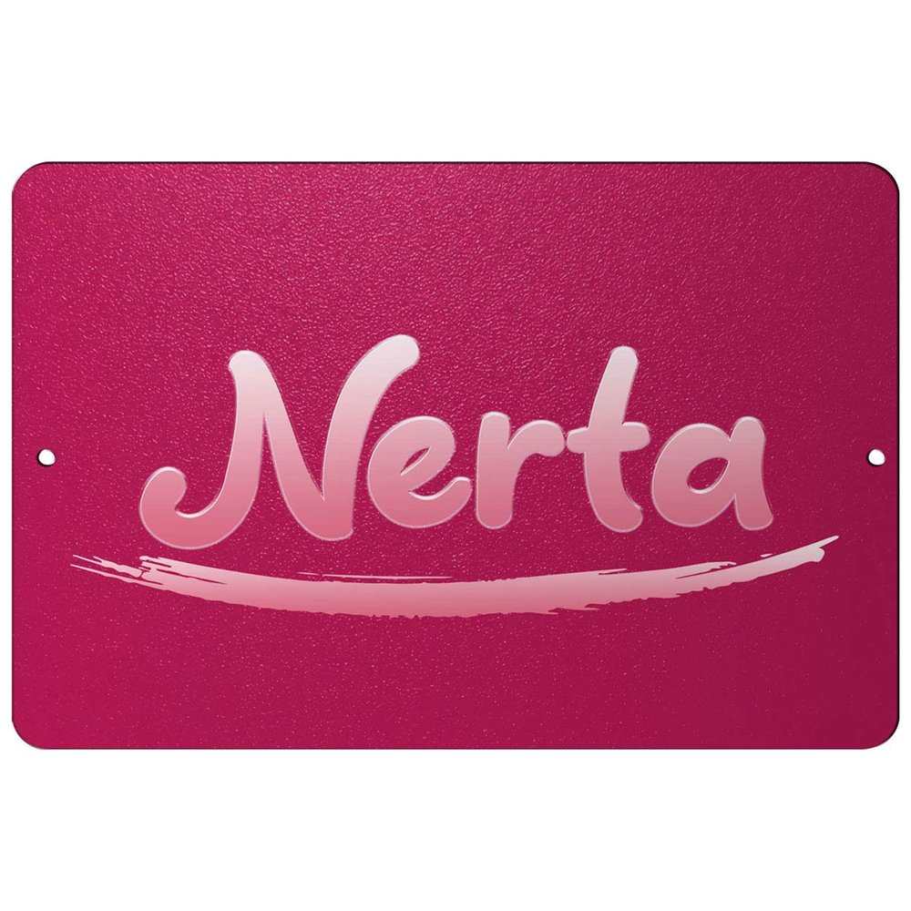 Makoroni - Nerta Female Name 8x12 inc Aluminum Decorative Wall Street Sign