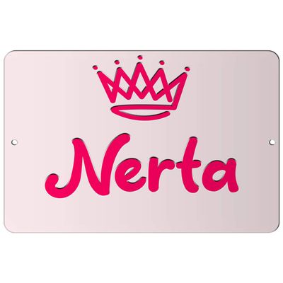 Makoroni - Nerta Girl Female Name 8x12 inc Aluminum Decorative Wall Street Sign