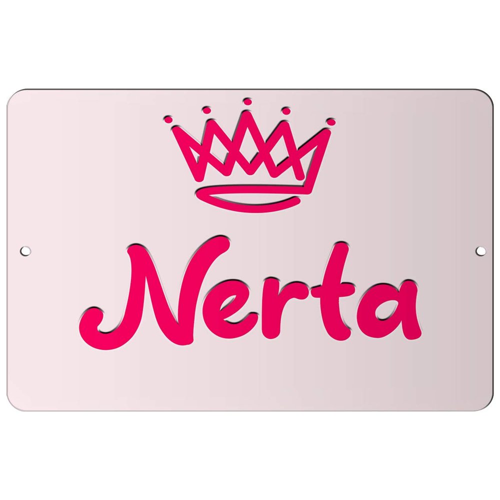 Makoroni - Nerta Girl Female Name 8x12 inc Aluminum Decorative Wall Street Sign