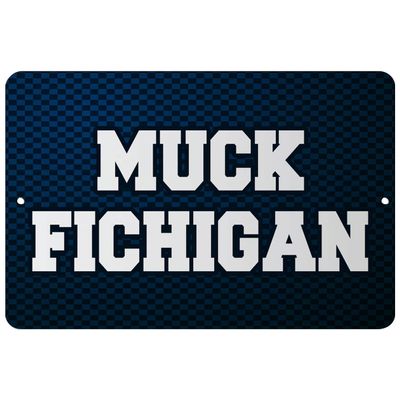 Makoroni - MUCK FICHIGAN Basketball Design 8x12 inc Aluminum Decorative Wall Street Sign