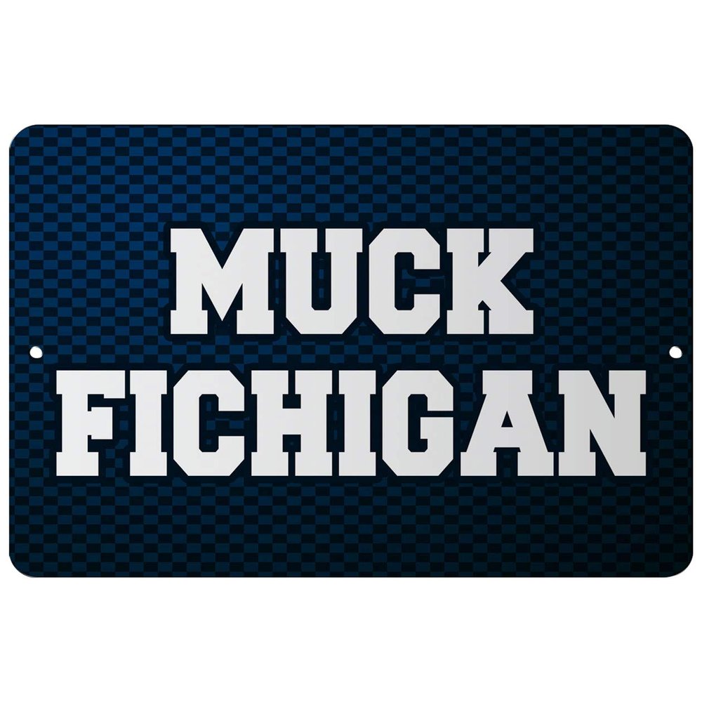 Makoroni - MUCK FICHIGAN Basketball Design 8x12 inc Aluminum Decorative Wall Street Sign