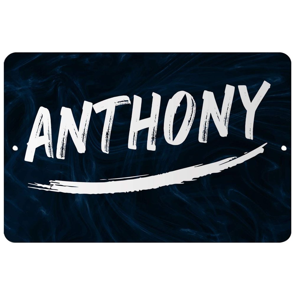 Makoroni - Anthony Male and Boy Name 8x12 inc Aluminum Decorative Wall Street Sign
