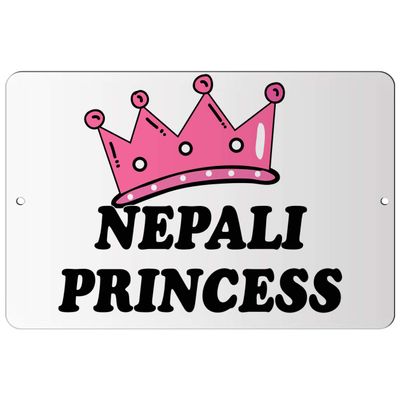 Makoroni - Nepali Princess Princess Design 8x12 inc Aluminum Decorative Wall Street Sign
