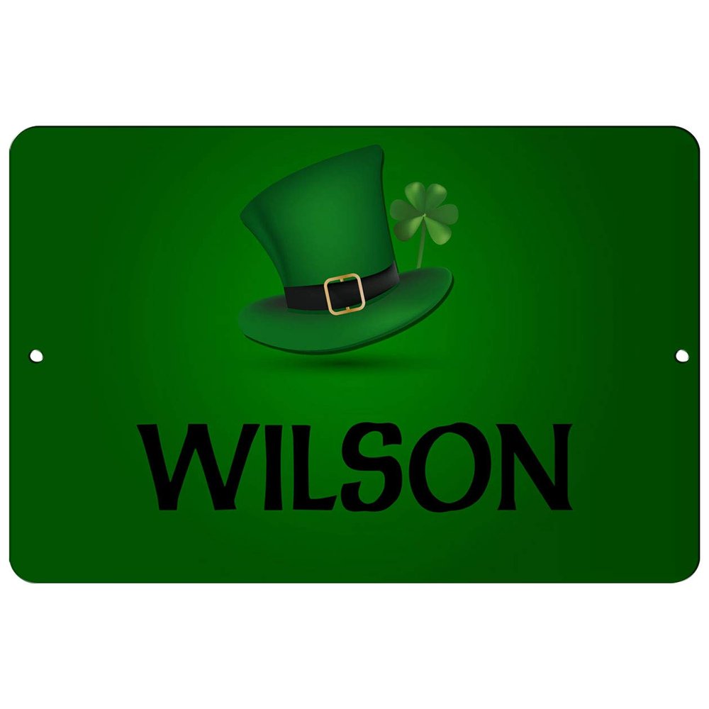 Makoroni - Wilson Ireland Irish Shamrocks Design 8x12 inc Aluminum Decorative Wall Street Sign