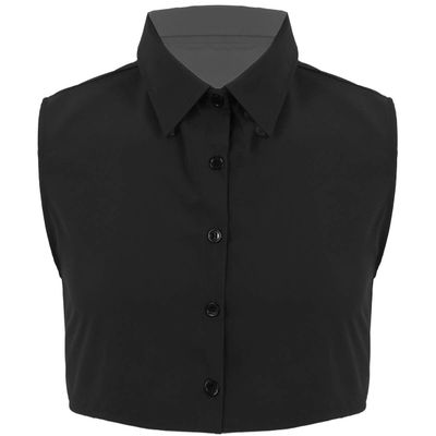 ACSUSS Mens Fashion Fake Collar Detachable Dickey Collar Solid Color Decorative Half Shirts False Collar Black Large