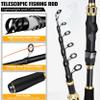 PLUSINNO Fishing Rod and Reel Combo,Fishing Pole,Telescopic Fishing Rod Kit with Spinning Reel, Telescopic Fishing Pole with Carrier Bag for Freshwater Saltwater for Men Women view 2