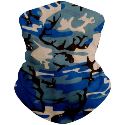 ARMORAY Face Mask Balaclava Neck Gaiter Reusable Washable Bandana Headwear Headband for Men & Women Hiking Cycling Fishing Masks (BLUE CAMO)