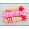 TIENO Toy Jump Rope for Kids Wooden Handle Jumping Ropes 7 Feet Christmas Birthday Gift Red view 2