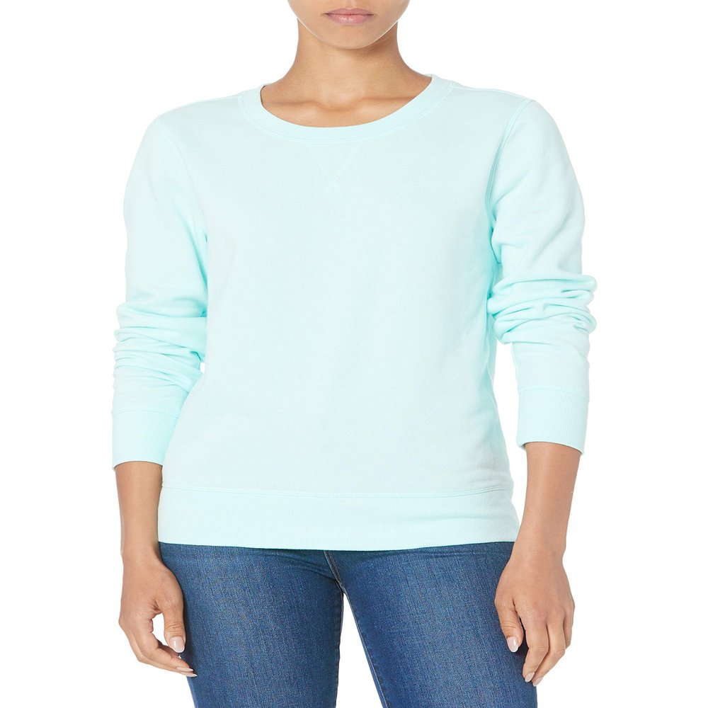 Amazon Essentials Women's Fleece Crewneck Pullover Sweatshirt (Available in Plus Size), Aqua Blue, Large