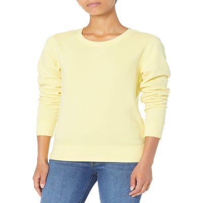 Amazon Essentials Women's Fleece Crewneck Pullover Sweatshirt (Available in Plus Size), Light Yellow, X-Small