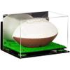 Football Display Case, Durable Clear Display Case with Mirror & Truf Base, Wall Mounted Case for Full Size Footballs, Sports Memorabilia, Collectibles, Keepsakes, Autographed Balls Items (A004-GRR) view 1