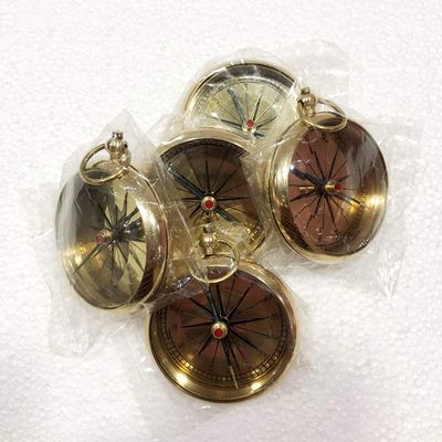 Antique Nautical Pocket Compass 2" Brass Navigation Pocket Compass Set of 5