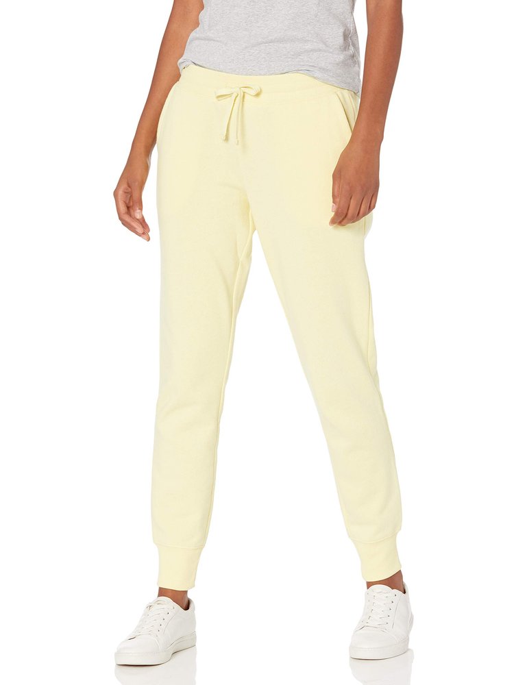 Amazon Essentials Women's Fleece Jogger Sweatpant (Available in Plus Size), Light Yellow, X-Small