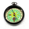 Antique Nautical Pocket Green Dial Compass 2" Brass Navigation Pocket Compass Set of 5 view 3