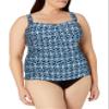 Profile by Gottex Women's Plus-Size Sweetheart Tankini Top Swimsuit, Blue/White, 24W view 1