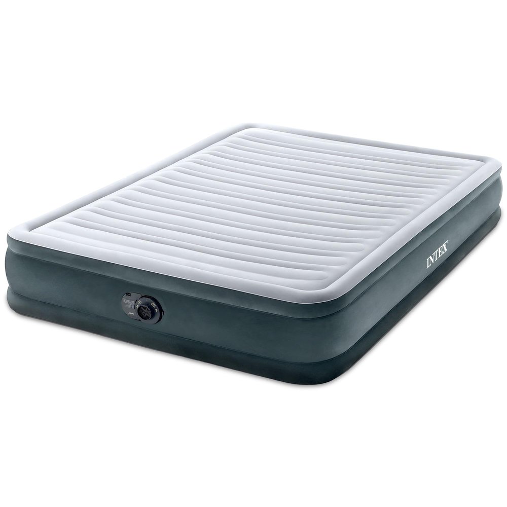 Intex Mid-Rise Air Mattress Bed with Built-in Pump, Dura-Beam Deluxe Comfort Plush, Queen - Portable Luxury Travel Airbed for Adults, Camping, Guests