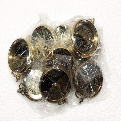 Antique Nautical Pocket Gold Dial Compass 2" Brass Navigation Pocket Compass Set of 10