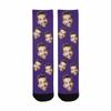 Custom Personalized Photo Socks Pet Face Printed Dark Purple Crew Socks for Dad Men Friends Father's Day Decor view 3