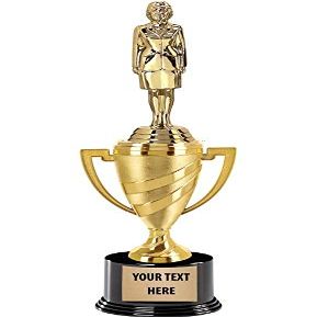 Crown Awards Military Trophy, 14" Gold Cup Female Military Trophies, Enter Your Own Engraving, 10 Pack