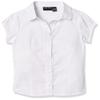 Nautica Girls School Uniform Short Sleeve Button Up Blouse, Ruffle Placket & Cap Shirt, White, 12-14 US view 1