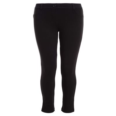 Nautica Girls School Uniform Skinny Pants, Elasticized Waistband with Button Closure, Functional Pockets & Stretch Twill Material Leggings, Black, 14 Plus