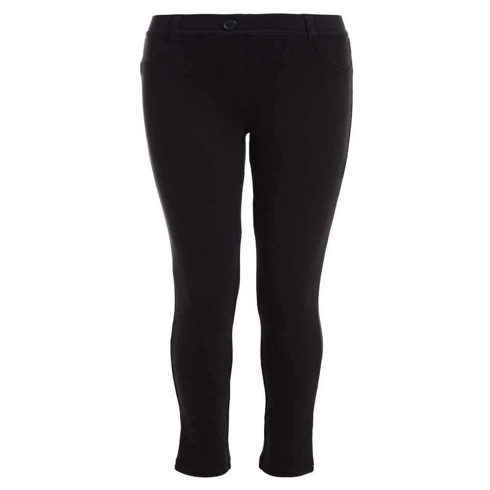 Nautica Girls School Uniform Skinny Pants, Elasticized Waistband with Button Closure, Functional Pockets & Stretch Twill Material Leggings, Black, 14 Plus