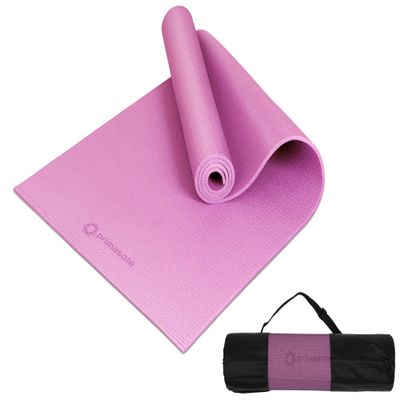 Primasole Yoga Mat with Carry Strap for Yoga Pilates Fitness and Floor Workout at Home and Gym 1/3 thick (Azlea Pink Color) PSS91NH046A