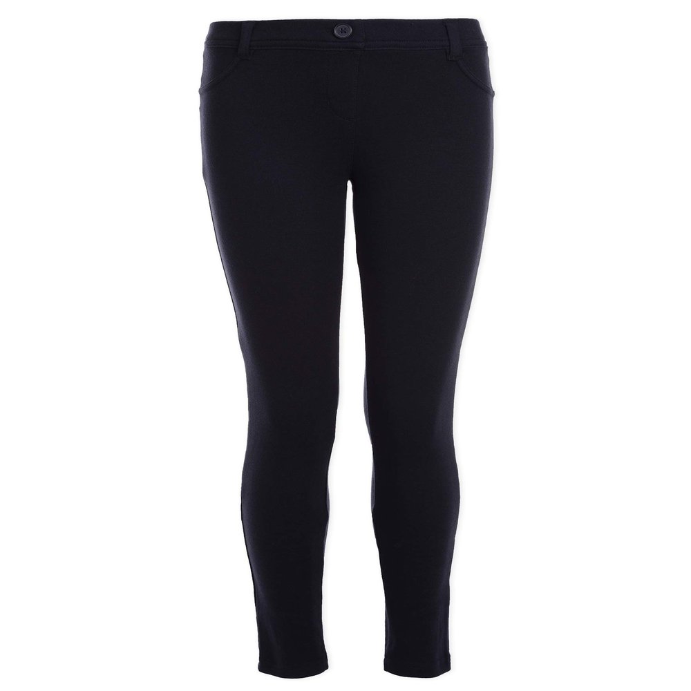 Nautica Girls' School Uniform Stretch Interlock Legging, Navy, 12.5