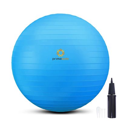 PRIMASOLE Exercise Ball for Balance Stability Fitness Workout Yoga Pilates at Home Office & Gym 45cm Blue