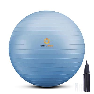 PRIMASOLE Exercise Ball for Balance Stability Fitness Workout Yoga Pilates at Home Office & Gym 75cm Pale Gray