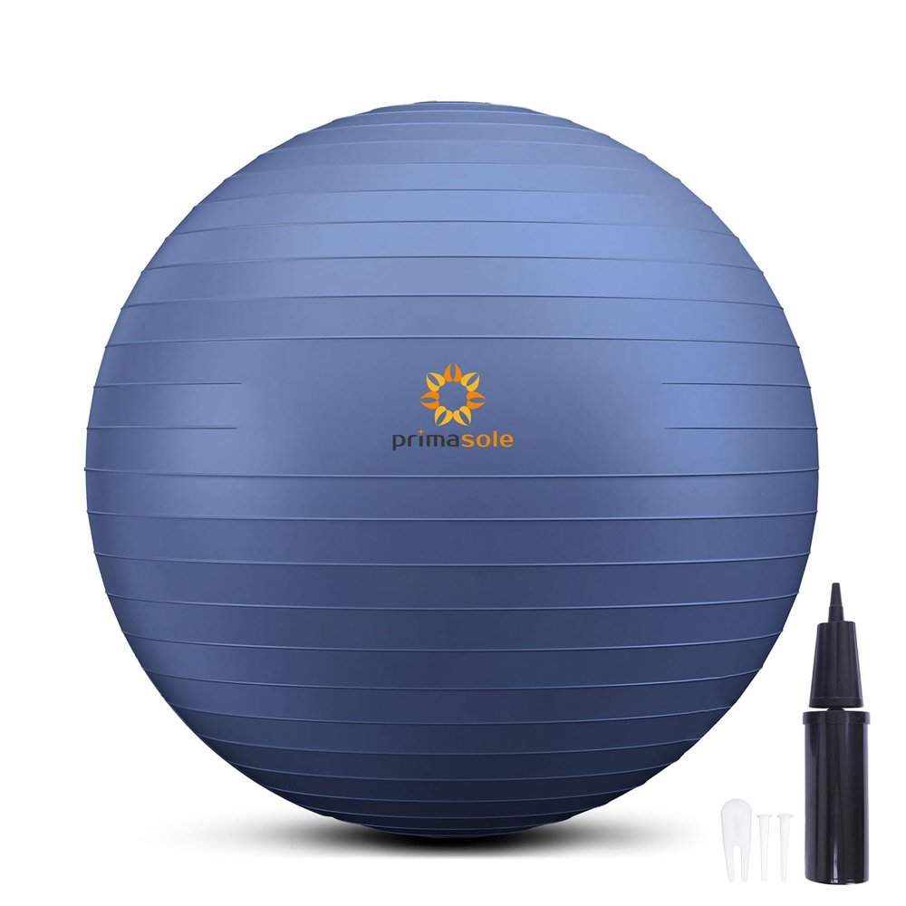 PRIMASOLE Exercise Ball for Balance Stability Fitness Workout Yoga Pilates at Home Office & Gym 75cm Indigo Blue