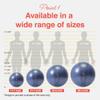 PRIMASOLE Exercise Ball for Balance Stability Fitness Workout Yoga Pilates at Home Office & Gym 75cm Indigo Blue view 2