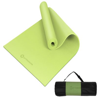 Primasole Yoga Mat with Carry Strap for Yoga Pilates Fitness and Floor Workout at Home and Gym 1/3 thick (Lime Green Color) PSS91NH047A