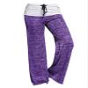 Andongnywell Women Comfy Palazzo Pants Casual High Waist Drawstring Wide Leg Trousers (Purple,Medium) view 1
