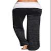 Andongnywell Wide Leg Pants Women Print High Waist Loose Casual Drawstring Trousers (Black,Small) view 2