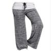 Andongnywell Women's Casual Comfy Stretch Drawstring Loose Long Wide Leg Lounge Pants Leggings Trousers (Gray,X-Large)